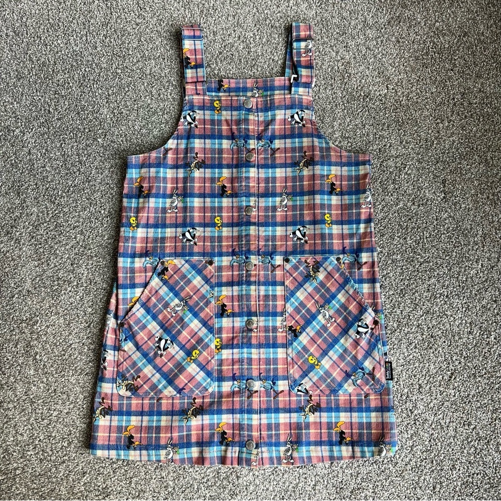 Teddy Fresh x Loony Tunes Overall Pink/Blue Mini Dress,‎ Size Medium
